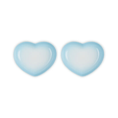 Set of 2 Heart Dishes 22cm Powder Blue image number 3