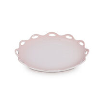 Fleur Lace Round Plate 25cm Shell Pink