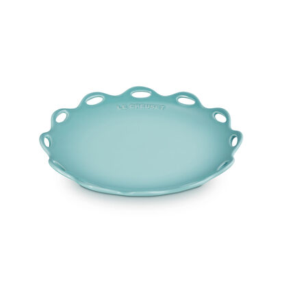 Fleur Lace Round Plate 25cm Sage